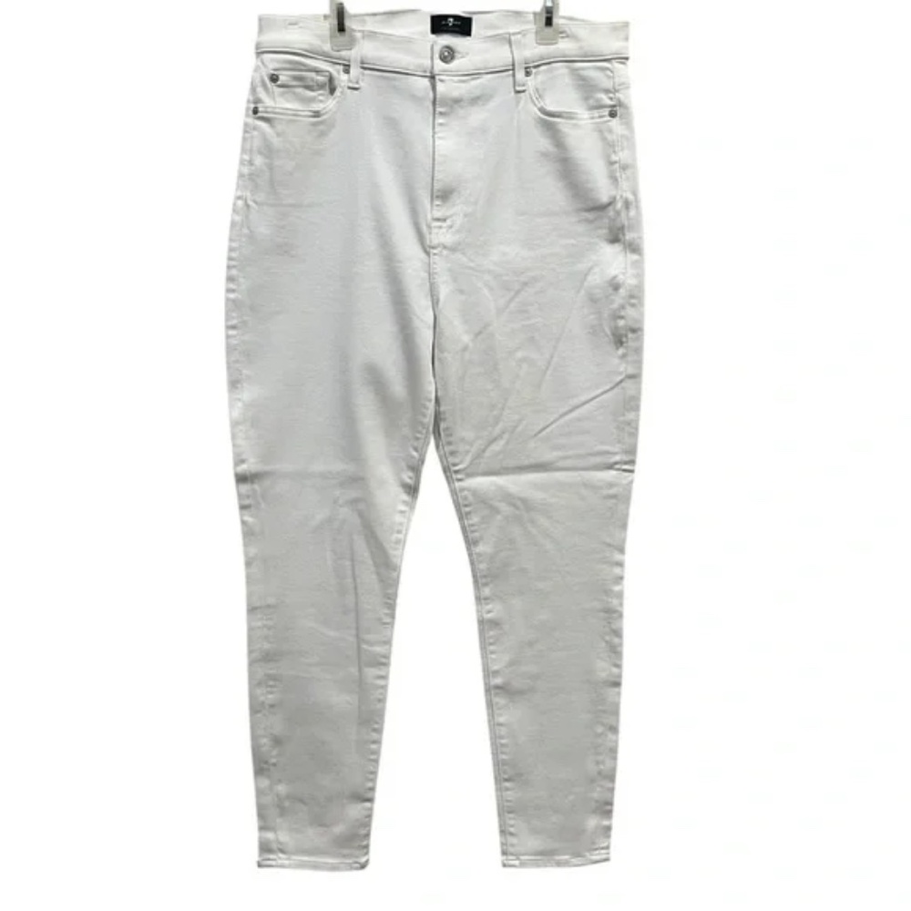 ~7FAMK Women’s White High Waist Ankle Skinny Jeans‎